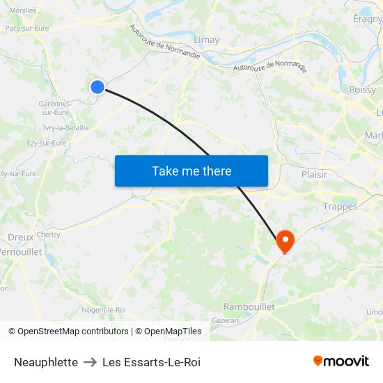 Neauphlette to Les Essarts-Le-Roi map