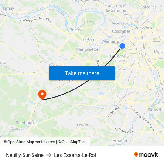 Neuilly-Sur-Seine to Les Essarts-Le-Roi map