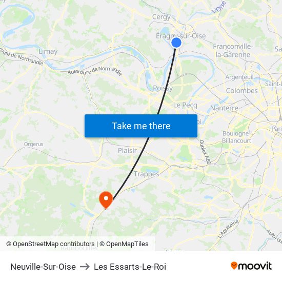 Neuville-Sur-Oise to Les Essarts-Le-Roi map