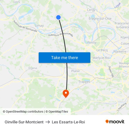 Oinville-Sur-Montcient to Les Essarts-Le-Roi map