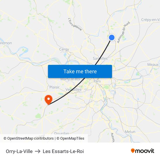 Orry-La-Ville to Les Essarts-Le-Roi map