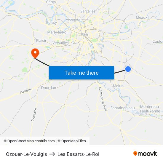 Ozouer-Le-Voulgis to Les Essarts-Le-Roi map