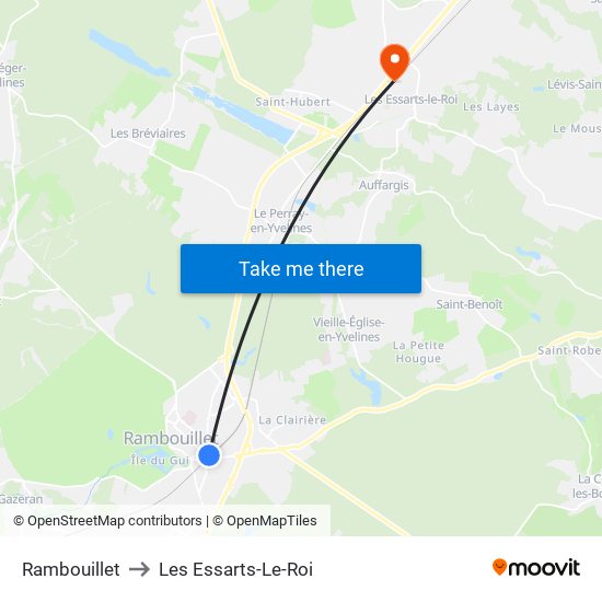 Rambouillet to Les Essarts-Le-Roi map