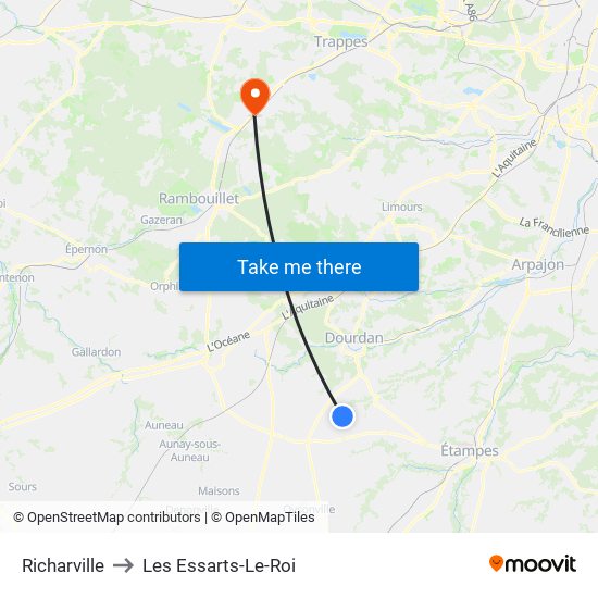 Richarville to Les Essarts-Le-Roi map