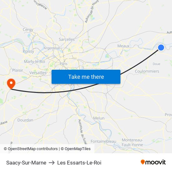 Saacy-Sur-Marne to Les Essarts-Le-Roi map