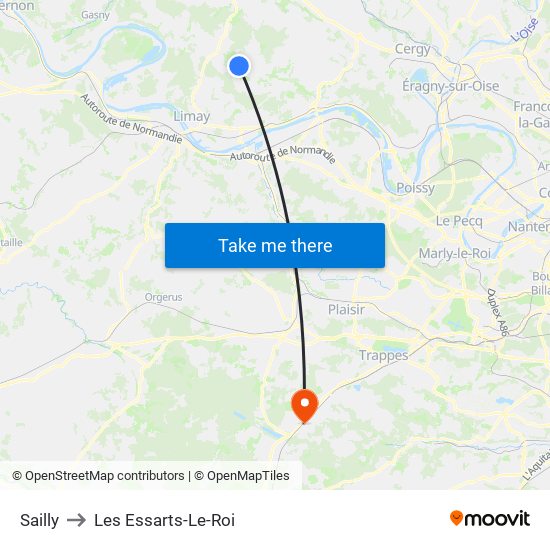 Sailly to Les Essarts-Le-Roi map