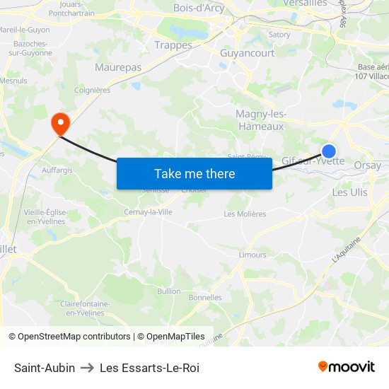 Saint-Aubin to Les Essarts-Le-Roi map