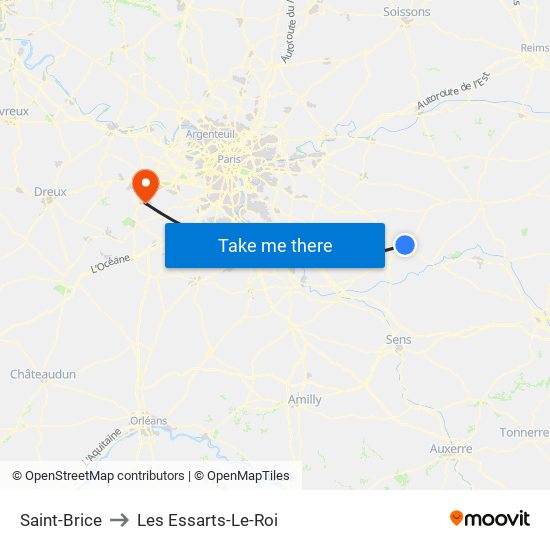 Saint-Brice to Les Essarts-Le-Roi map