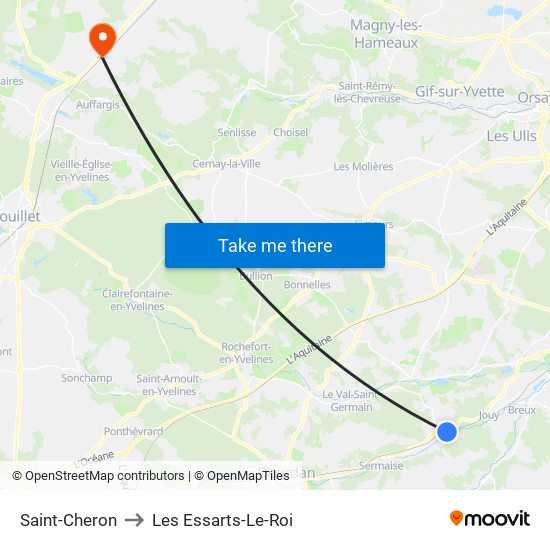 Saint-Cheron to Les Essarts-Le-Roi map
