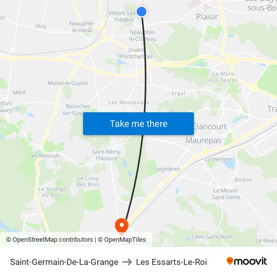 Saint-Germain-De-La-Grange to Les Essarts-Le-Roi map