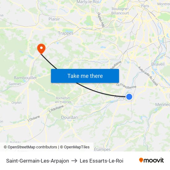 Saint-Germain-Les-Arpajon to Les Essarts-Le-Roi map