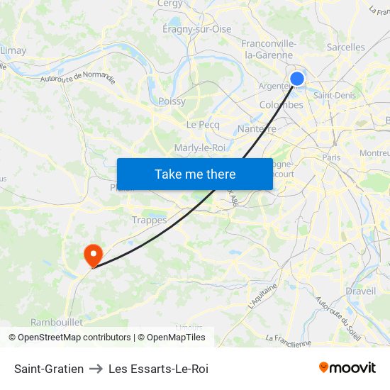Saint-Gratien to Les Essarts-Le-Roi map