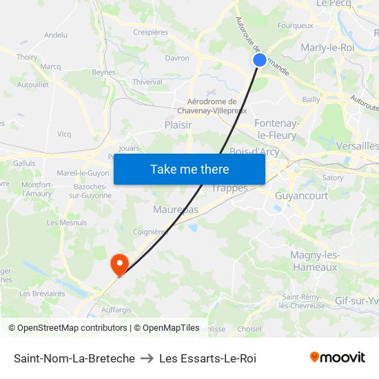 Saint-Nom-La-Breteche to Les Essarts-Le-Roi map