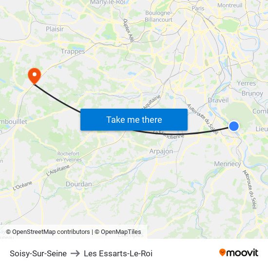 Soisy-Sur-Seine to Les Essarts-Le-Roi map