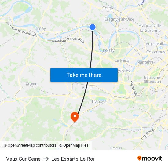 Vaux-Sur-Seine to Les Essarts-Le-Roi map