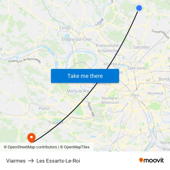 Viarmes to Les Essarts-Le-Roi map