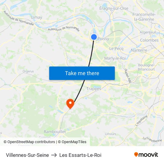 Villennes-Sur-Seine to Les Essarts-Le-Roi map