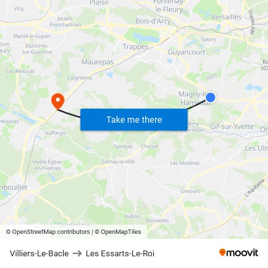 Villiers-Le-Bacle to Les Essarts-Le-Roi map