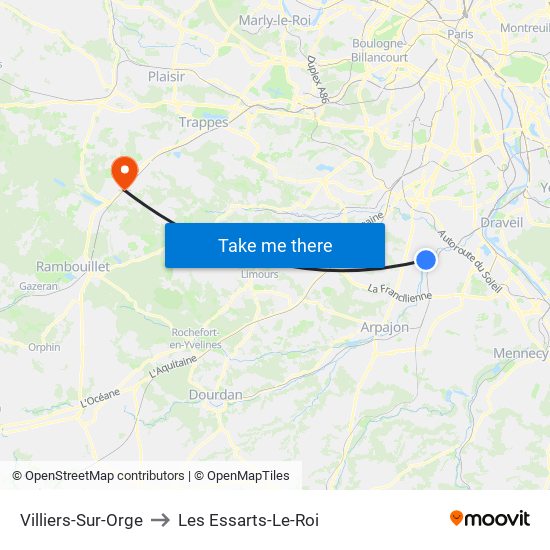 Villiers-Sur-Orge to Les Essarts-Le-Roi map