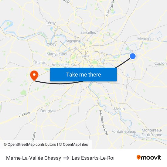 Marne-La-Vallée Chessy to Les Essarts-Le-Roi map