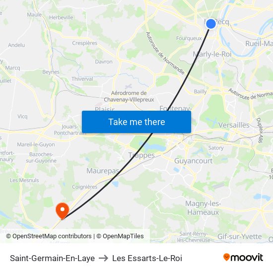 Saint-Germain-En-Laye to Les Essarts-Le-Roi map