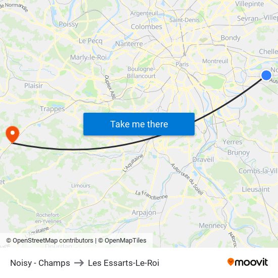Noisy - Champs to Les Essarts-Le-Roi map