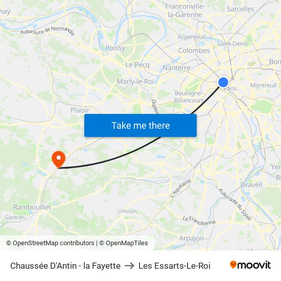 Chaussée D'Antin - la Fayette to Les Essarts-Le-Roi map