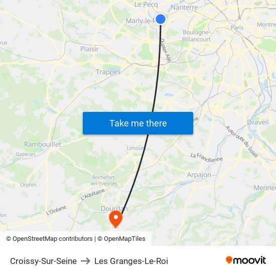 Croissy-Sur-Seine to Les Granges-Le-Roi map