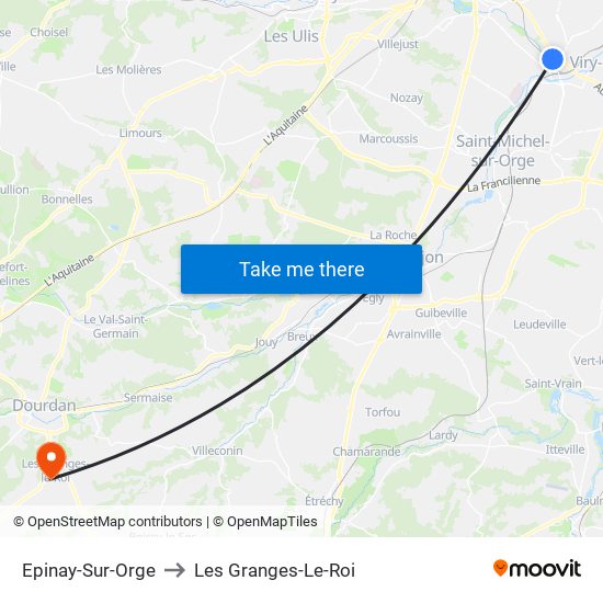 Epinay-Sur-Orge to Les Granges-Le-Roi map