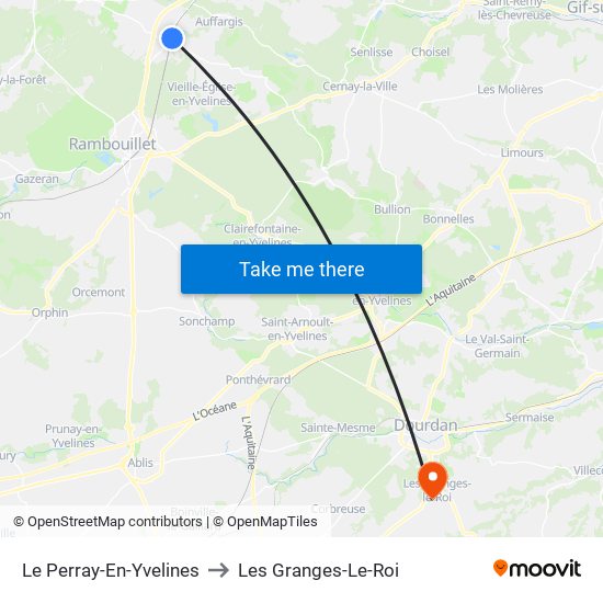 Le Perray-En-Yvelines to Les Granges-Le-Roi map