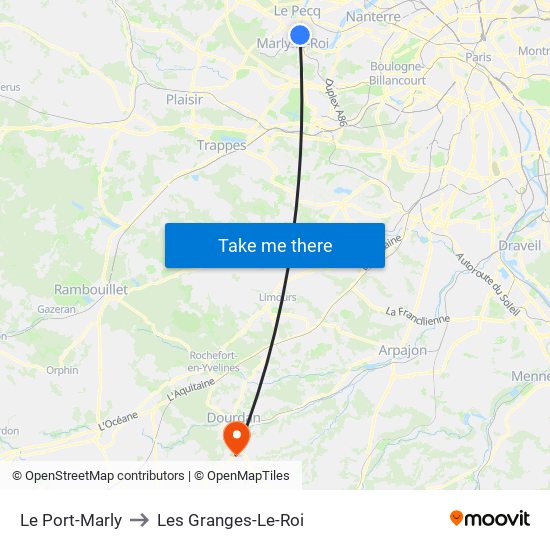 Le Port-Marly to Les Granges-Le-Roi map