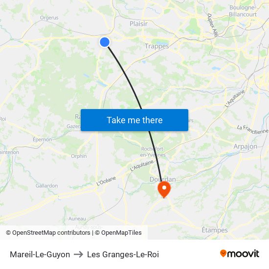 Mareil-Le-Guyon to Les Granges-Le-Roi map