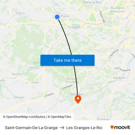 Saint-Germain-De-La-Grange to Les Granges-Le-Roi map
