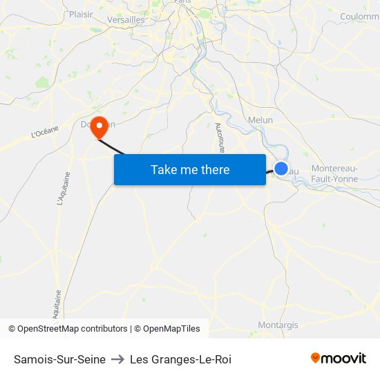 Samois-Sur-Seine to Les Granges-Le-Roi map