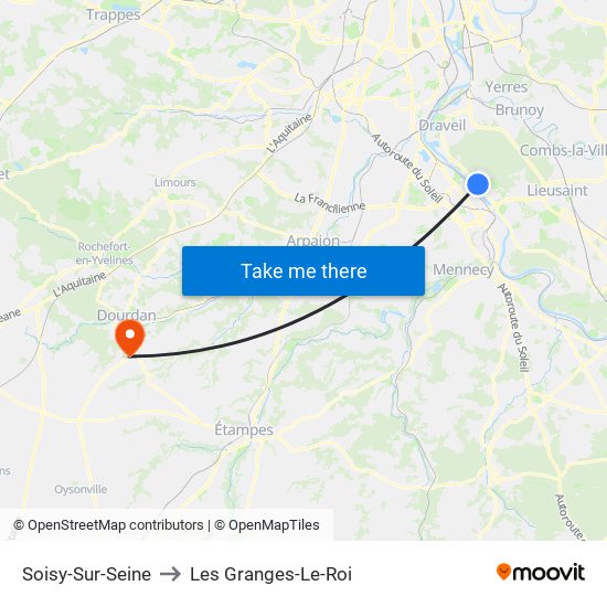 Soisy-Sur-Seine to Les Granges-Le-Roi map
