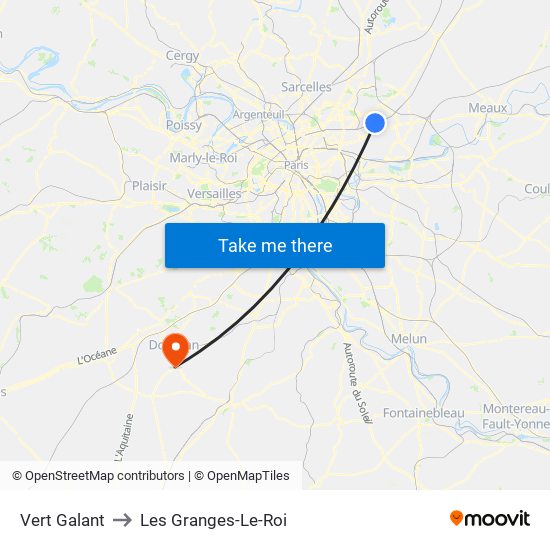 Vert Galant to Les Granges-Le-Roi map