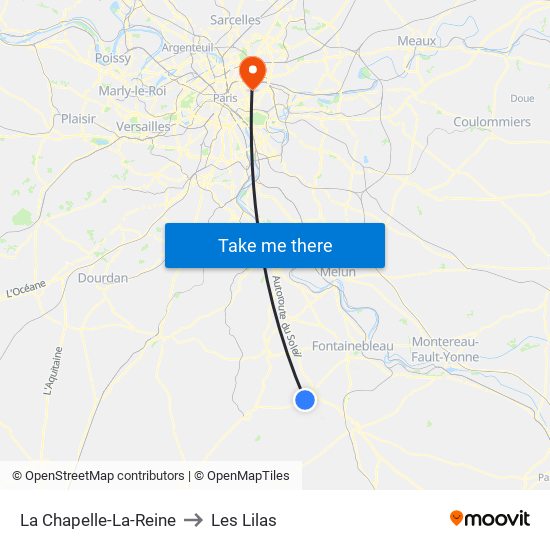 La Chapelle-La-Reine to Les Lilas map