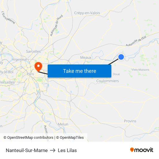 Nanteuil-Sur-Marne to Les Lilas map