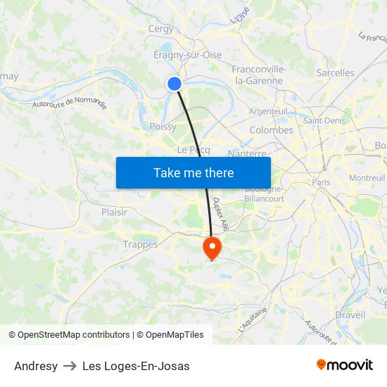 Andresy to Les Loges-En-Josas map