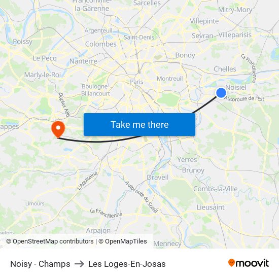 Noisy - Champs to Les Loges-En-Josas map