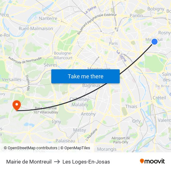 Mairie de Montreuil to Les Loges-En-Josas map