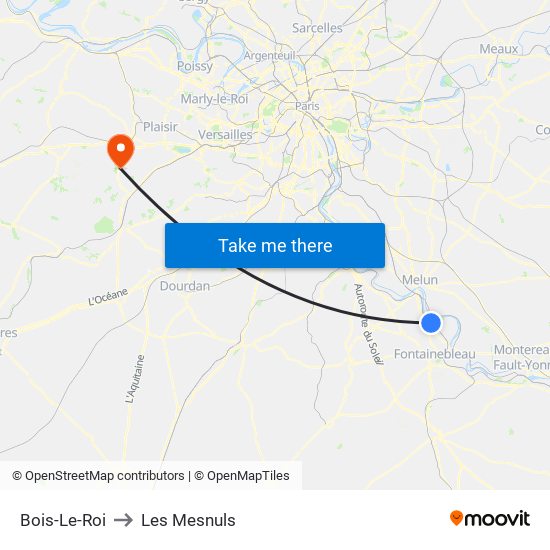 Bois-Le-Roi to Les Mesnuls map