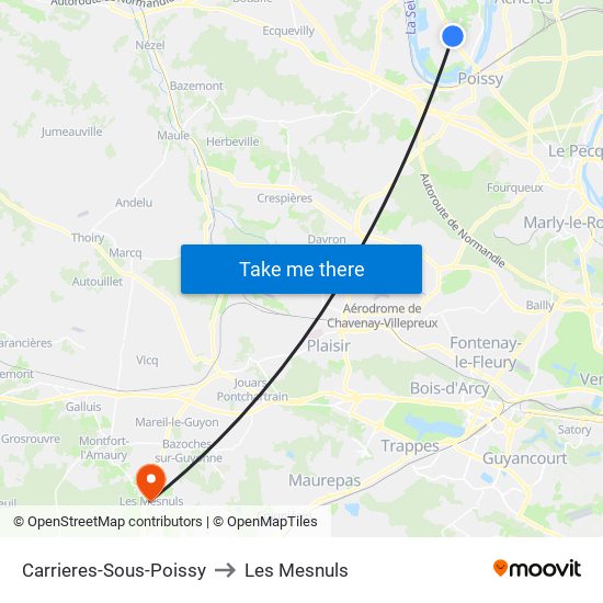 Carrieres-Sous-Poissy to Les Mesnuls map