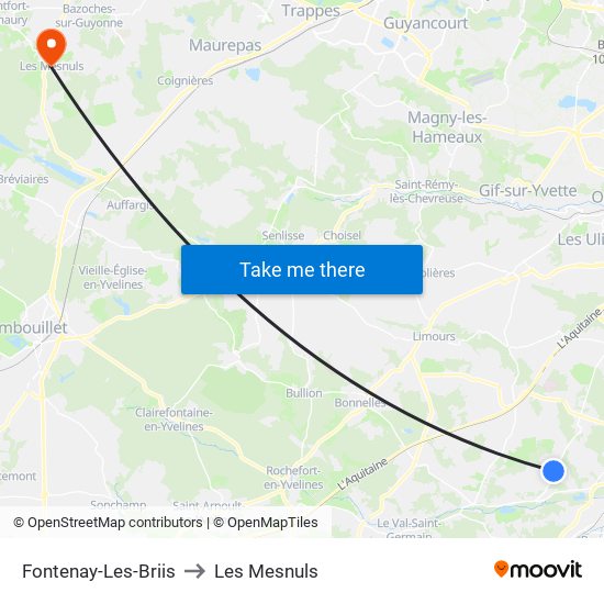 Fontenay-Les-Briis to Les Mesnuls map