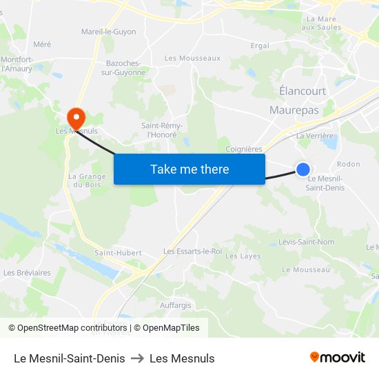 Le Mesnil-Saint-Denis to Les Mesnuls map