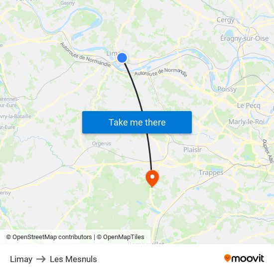 Limay to Les Mesnuls map