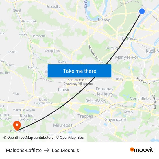 Maisons-Laffitte to Les Mesnuls map
