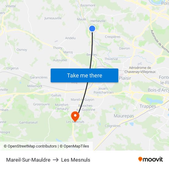 Mareil-Sur-Mauldre to Les Mesnuls map
