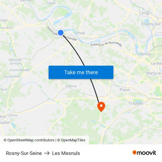 Rosny-Sur-Seine to Les Mesnuls map