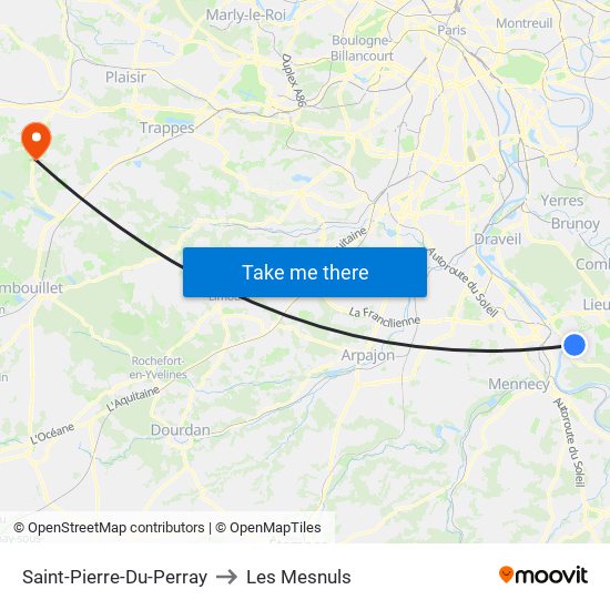 Saint-Pierre-Du-Perray to Les Mesnuls map